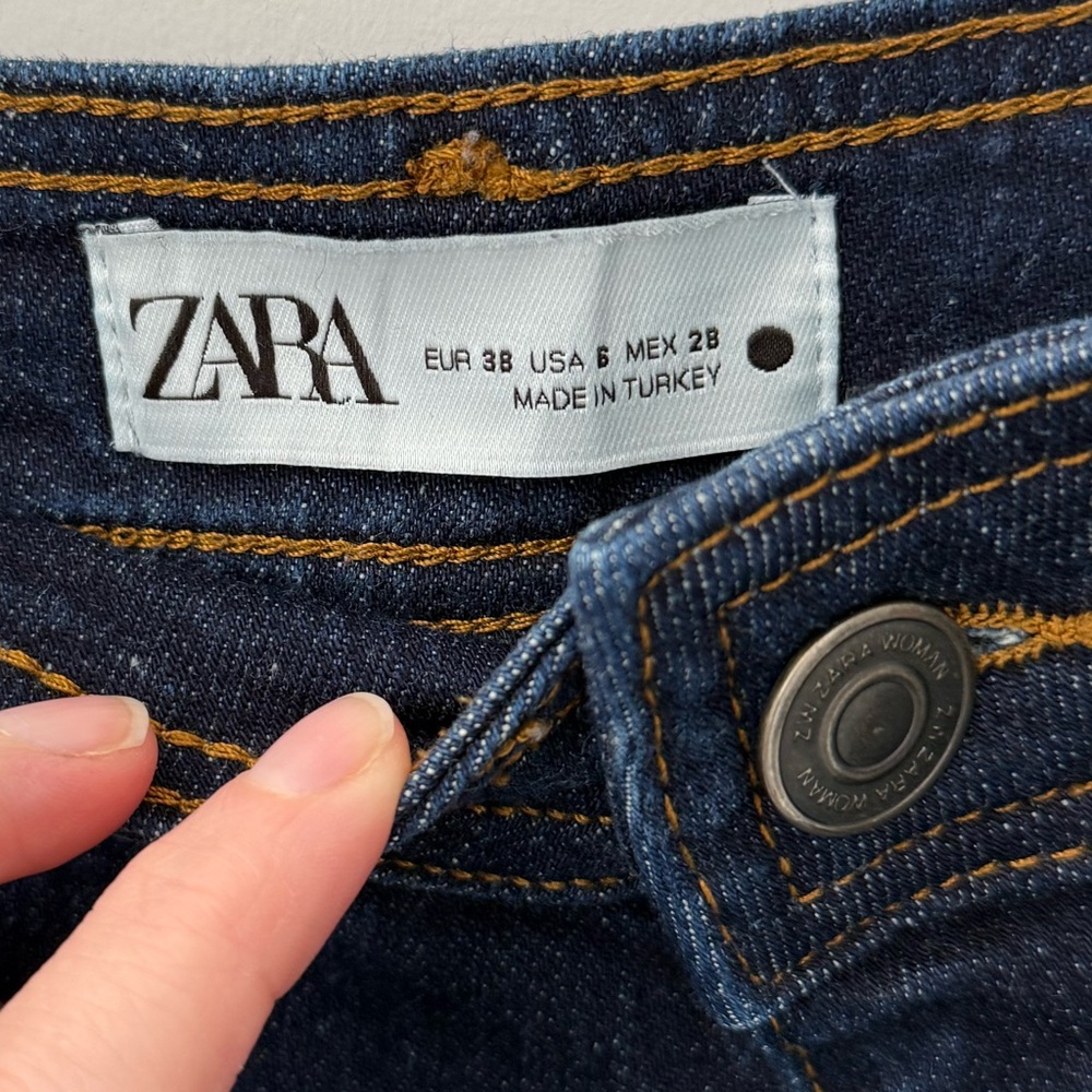 Zara Dark Blue Marine Wide-Leg Jeans - Picture 3 of 3